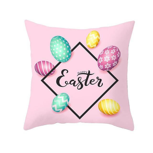 Bunny Easter Eggs Cotton Pillowcase - MaviGadget