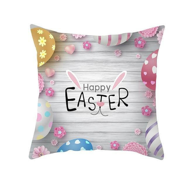 Bunny Easter Eggs Cotton Pillowcase - MaviGadget