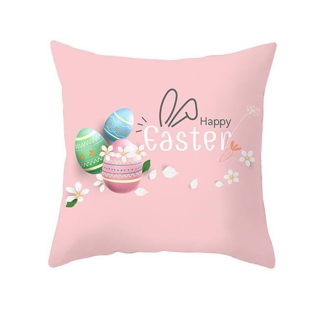 Bunny Easter Eggs Cotton Pillowcase - MaviGadget