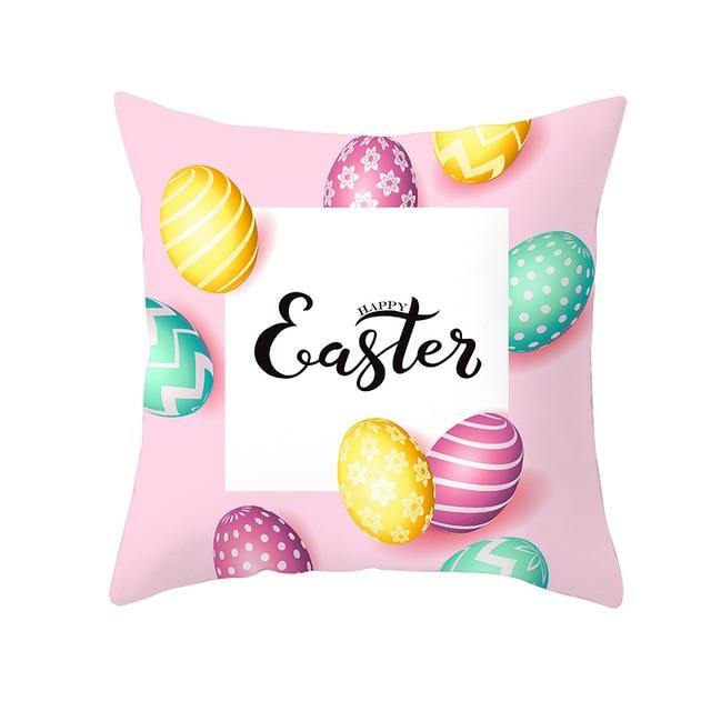 Bunny Easter Eggs Cotton Pillowcase - MaviGadget