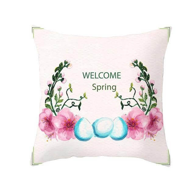 Bunny Easter Eggs Cotton Pillowcase