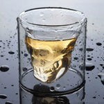 3D Skull Head Double Drinking Glass