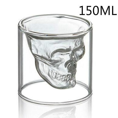 3D Skull Head Double Drinking Glass