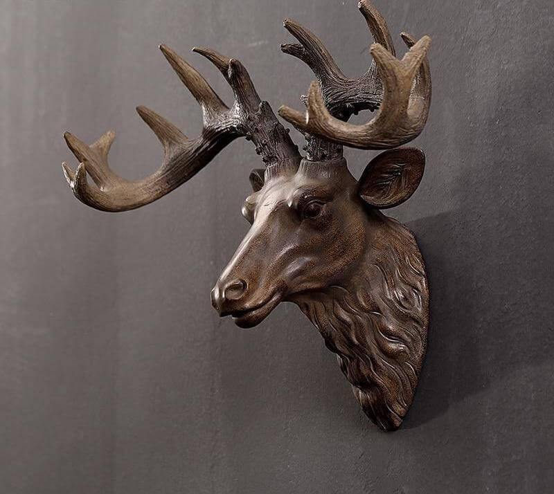 Modern Pure Handmade Hanging Moose and Sheep Head Decoration - Image 1