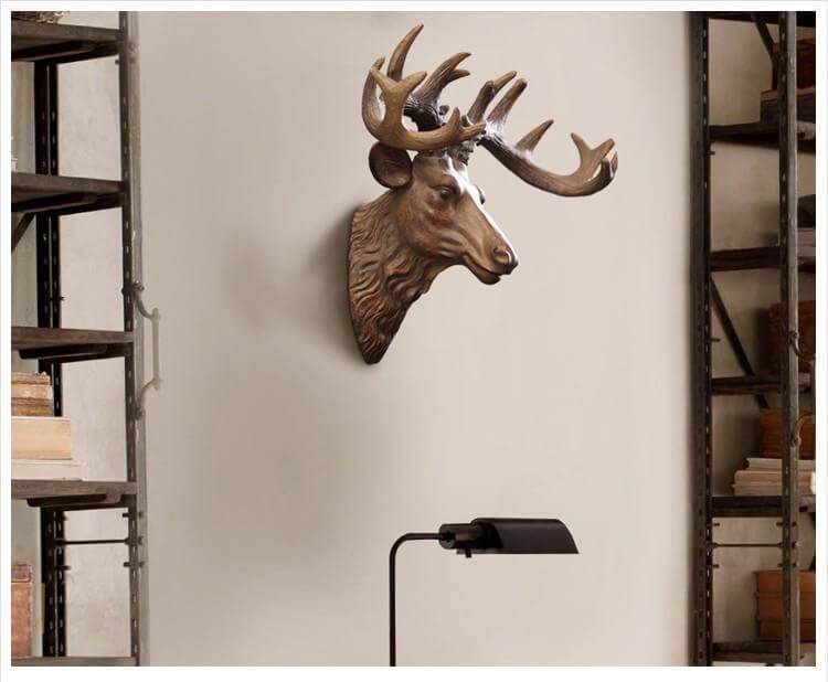 Modern Pure Handmade Hanging Moose and Sheep Head Decoration - Image 3