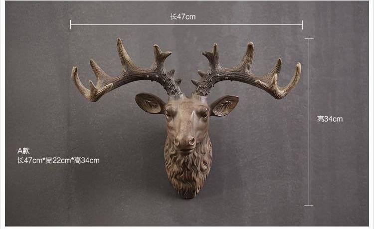 Modern Pure Handmade Hanging Moose and Sheep Head Decoration - Image 9