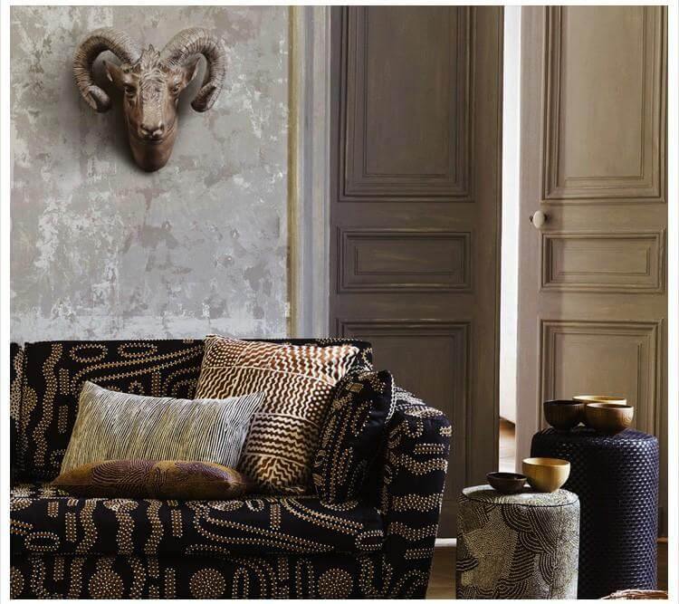 Modern Pure Handmade Hanging Moose and Sheep Head Decoration - Image 5