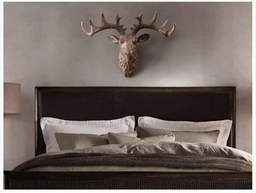 Modern Pure Handmade Hanging Moose and Sheep Head Decoration - Image 0