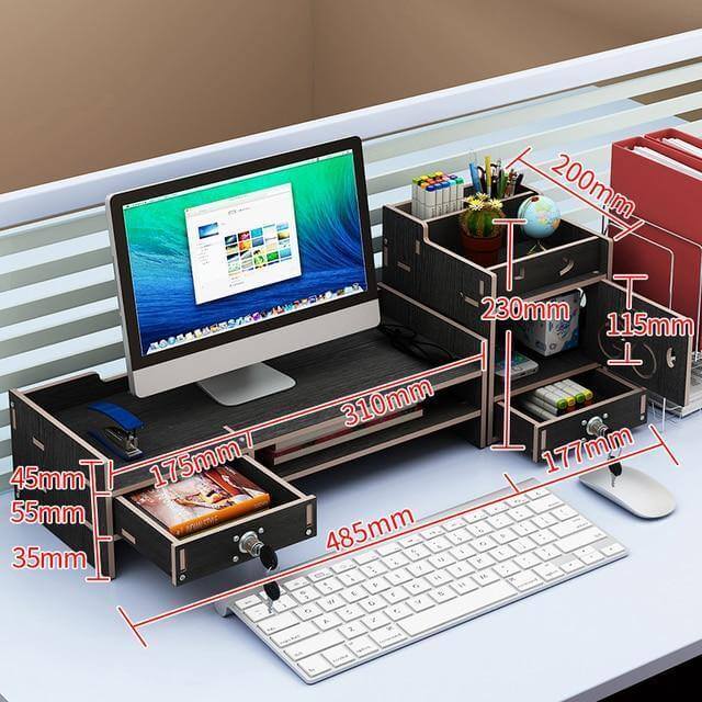 Multifunction Desktop Monitor Riser Computer Organizer - Image 2