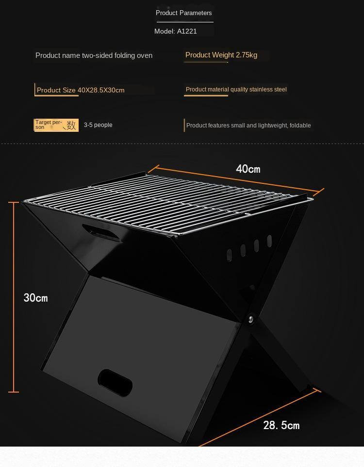 Foldable X Shaped Basic Charcoal Grill - Image 2