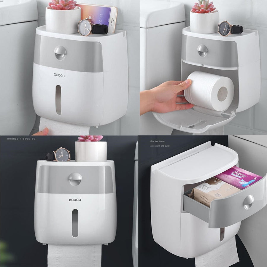 Waterproof Toilet Paper Holder Storage Box - Image 21