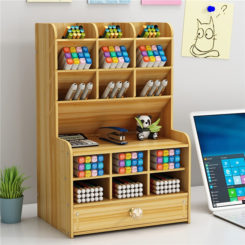 Minimal Wooden Desk Stationery Organizer - Image 0