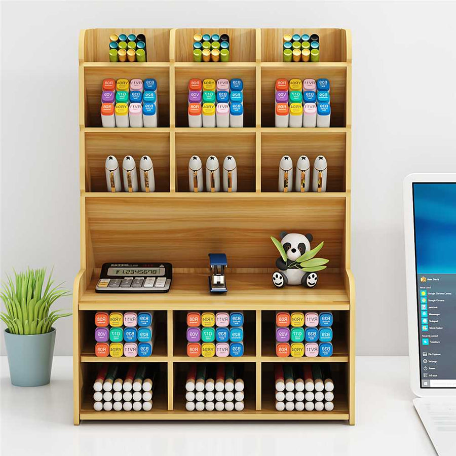 Minimal Wooden Desk Stationery Organizer - Image 10