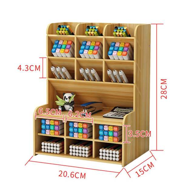 Minimal Wooden Desk Stationery Organizer - Image 3