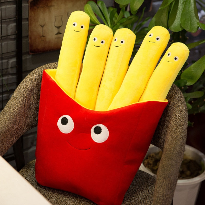 3D Burger Fries Plush Toy Pillow