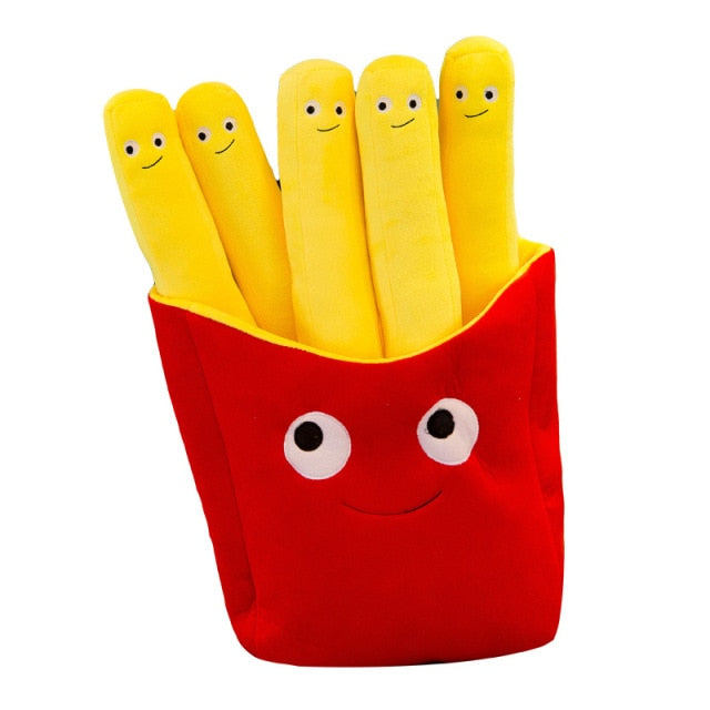 3D Burger Fries Plush Toy Pillow