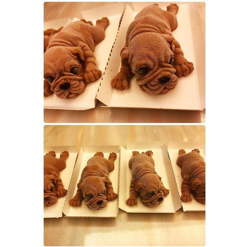 3D Cute Dog Shaped Ice Cream Chocolate Silicone Mold