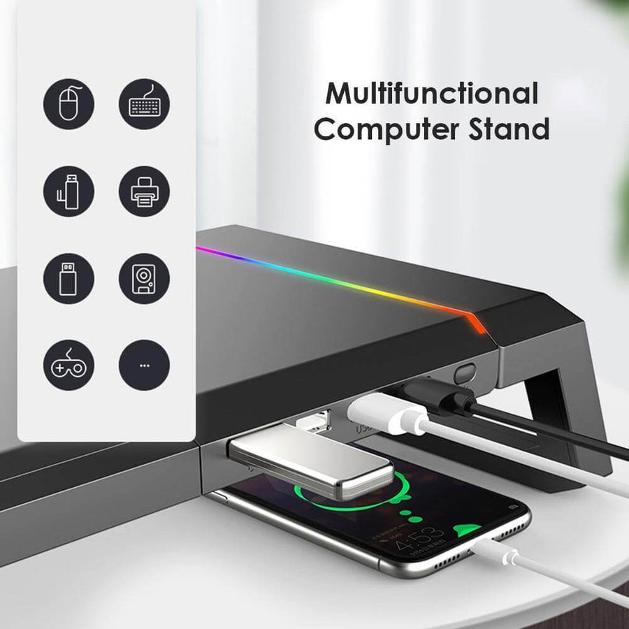 Universal Computer Stand Riser Data Transfer Desk Organizer - Image 3