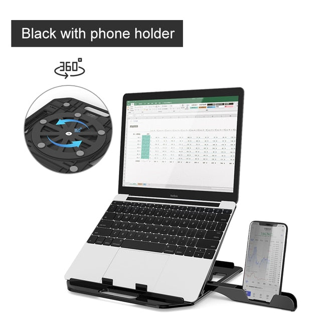 360 Rotating Laptop Stand with Phone Holder - Image 9