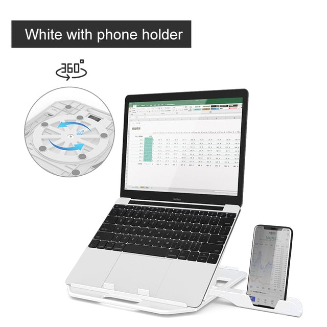 360 Rotating Laptop Stand with Phone Holder - Image 5