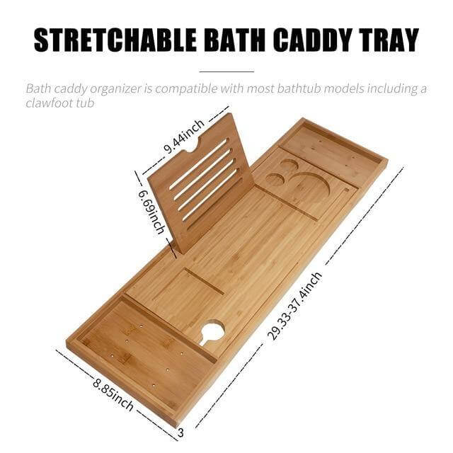 Extendable Bathtub Non-Slip Food Drink Tray - Image 2