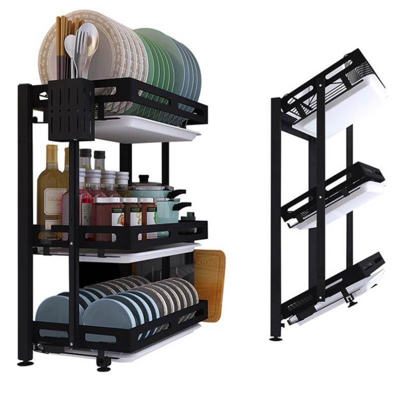 Foldable Stainless Steel Kitchen Dish Drainer Rack - Image 1