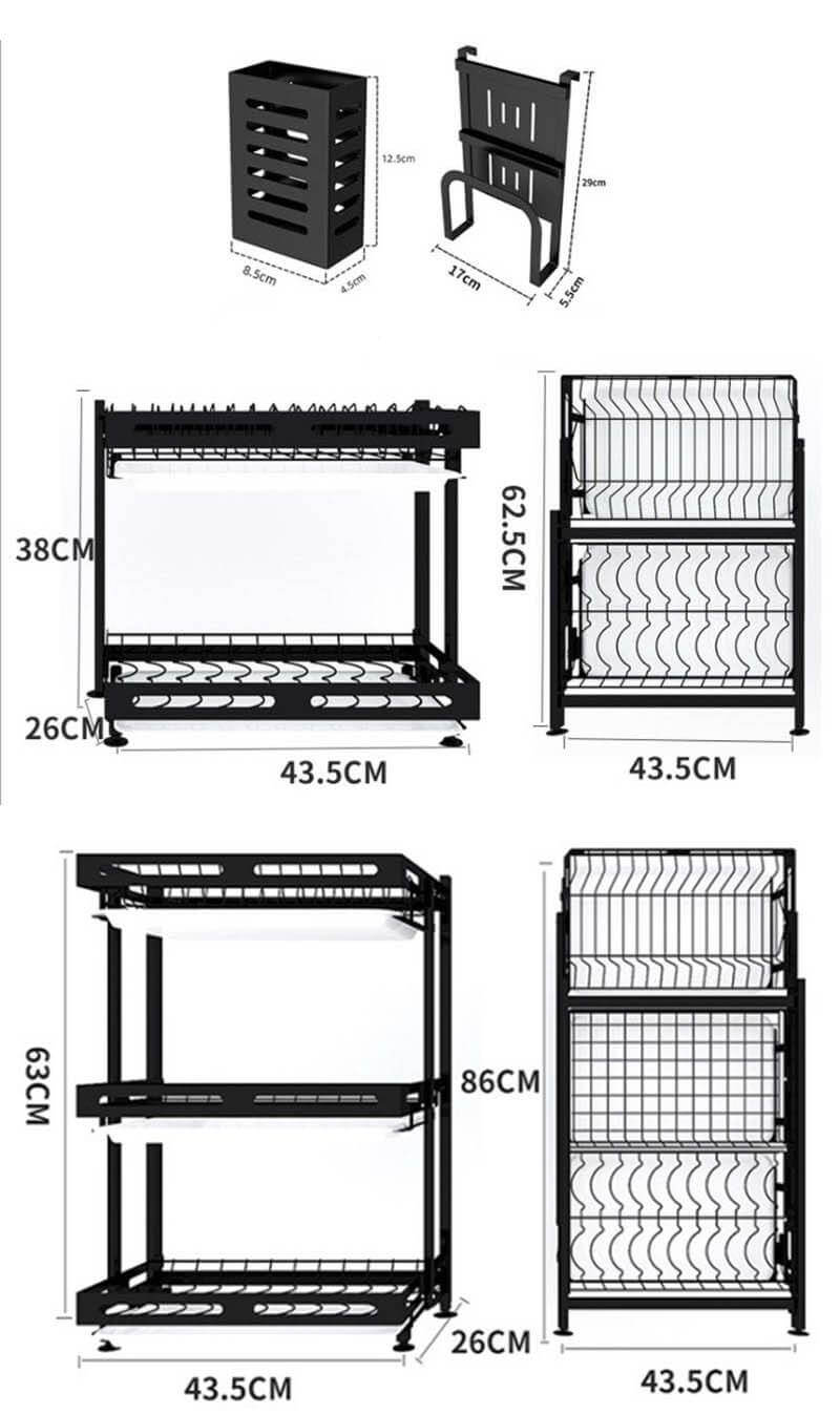 Foldable Stainless Steel Kitchen Dish Drainer Rack - Image 12