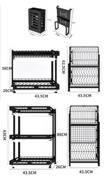 Foldable Stainless Steel Kitchen Dish Drainer Rack