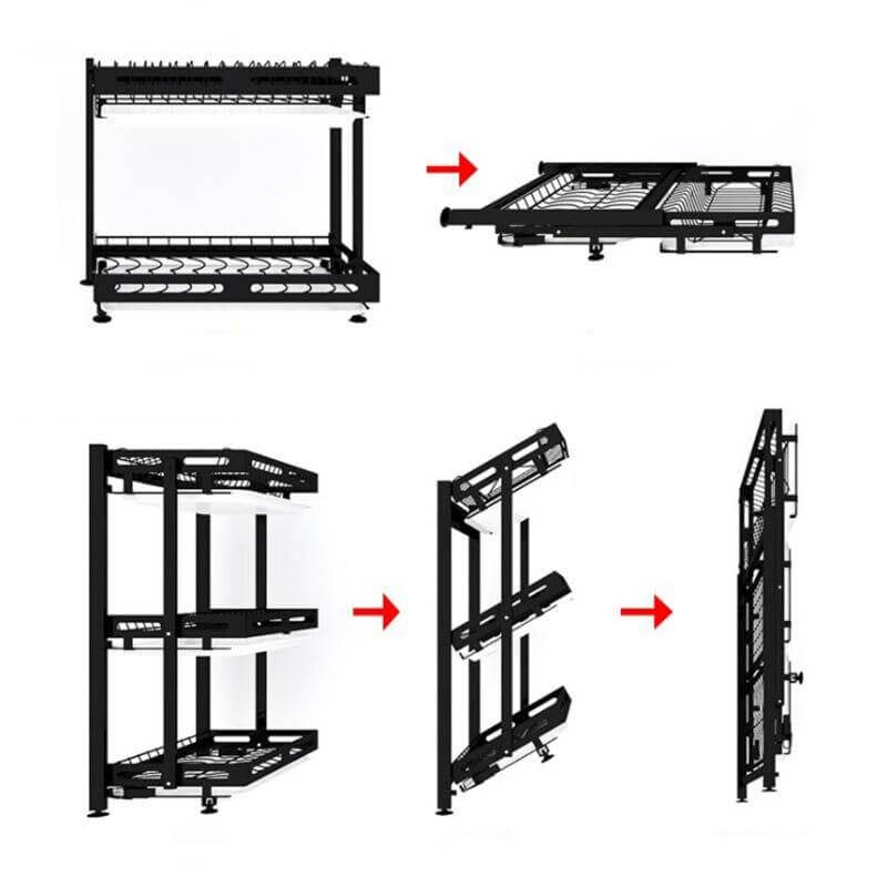 Foldable Stainless Steel Kitchen Dish Drainer Rack - Image 2