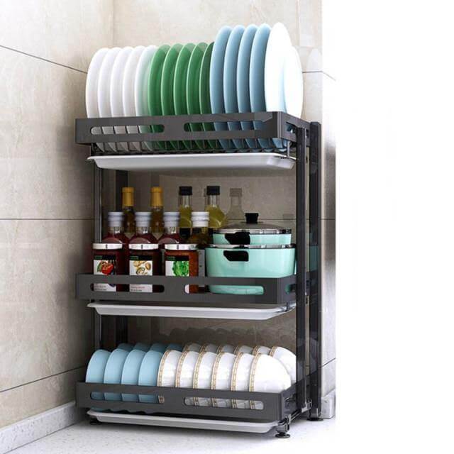 Foldable Stainless Steel Kitchen Dish Drainer Rack