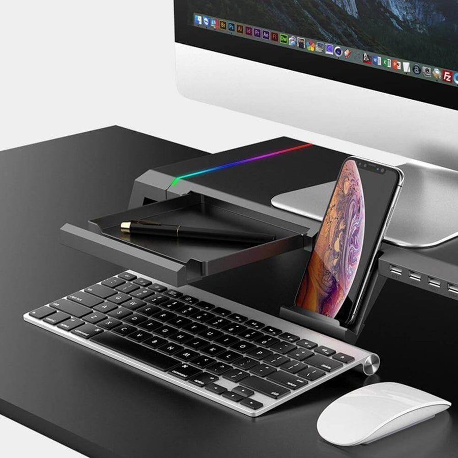 Universal Computer Stand Riser Data Transfer Desk Organizer - Image 6