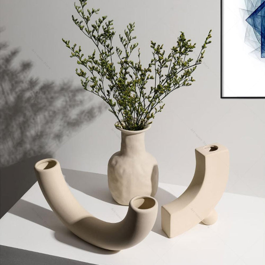 Nordic Art Elegant Flower Ceramic Vase - Image 3