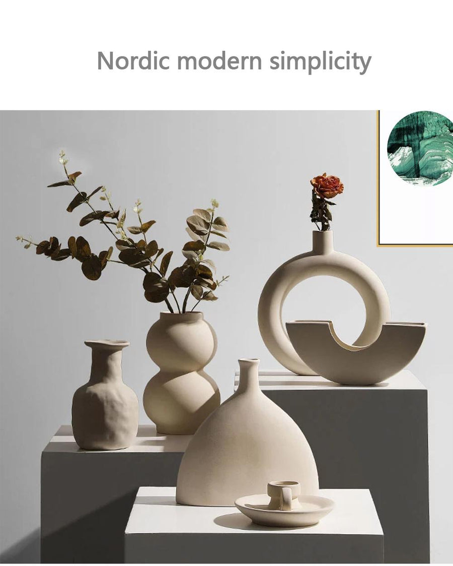 Nordic Art Elegant Flower Ceramic Vase - Image 11