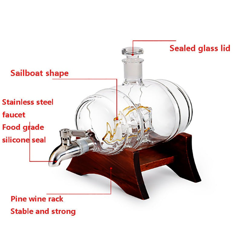 Creative Barrel Ship Whiskey Decanter - Image 3