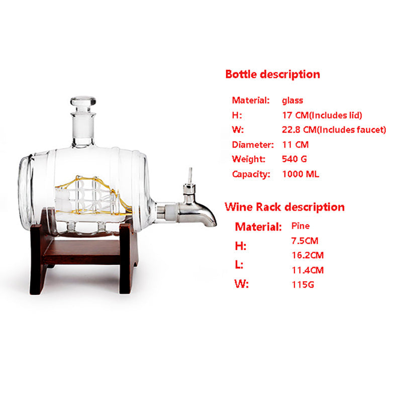 Creative Barrel Ship Whiskey Decanter - Image 7