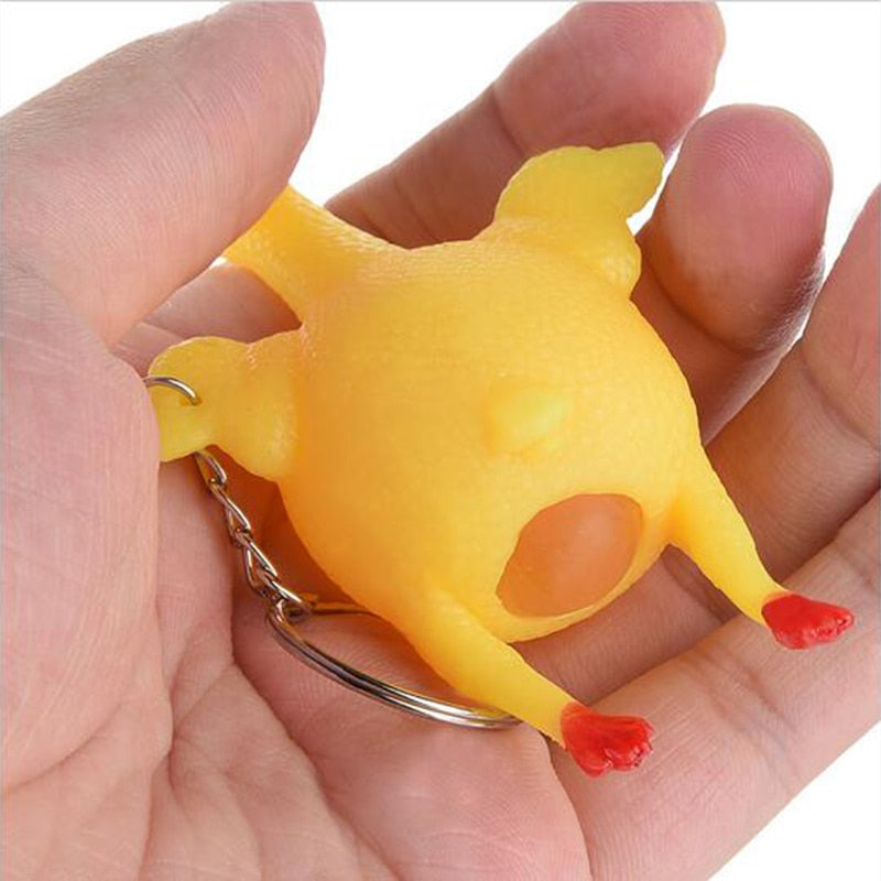 Funny Anti-stress Lazy Chicken Toy Keychain - Image 2