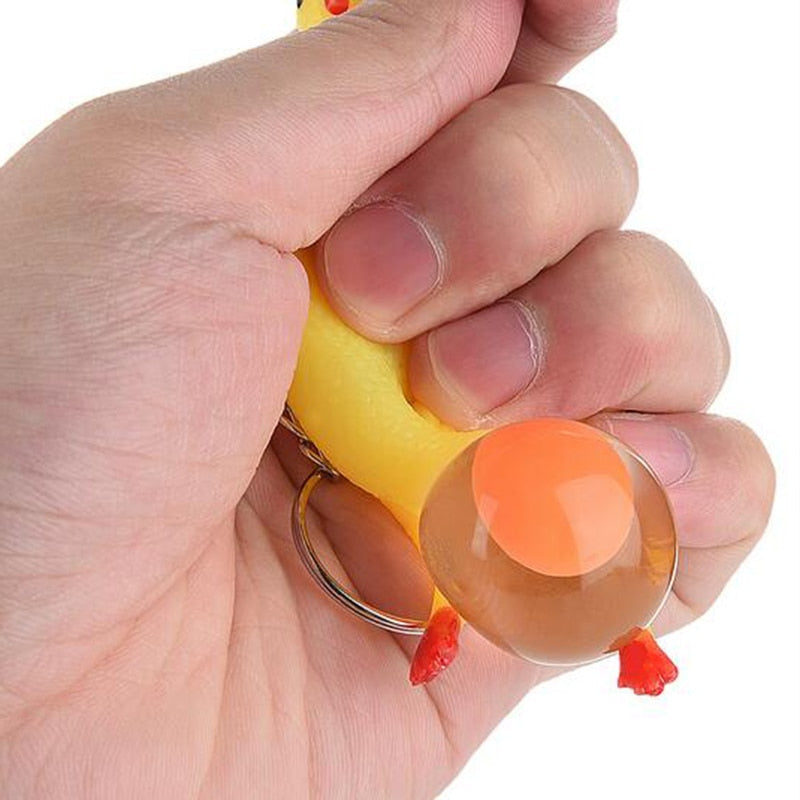 Funny Anti-stress Lazy Chicken Toy Keychain - Image 3