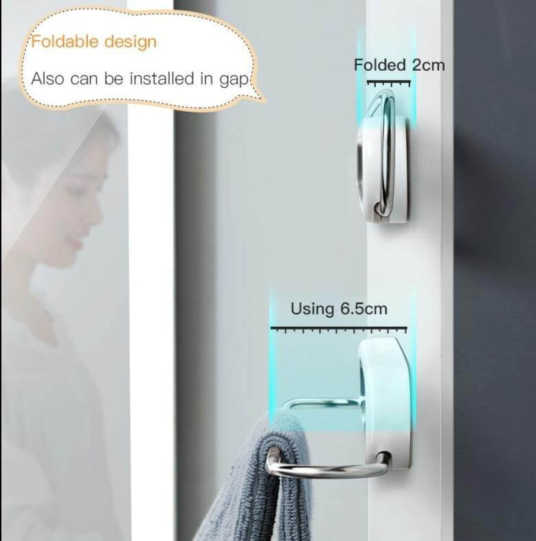 Stainless Steel Wall-Mounted Foldable Towel Hanger - MaviGadget