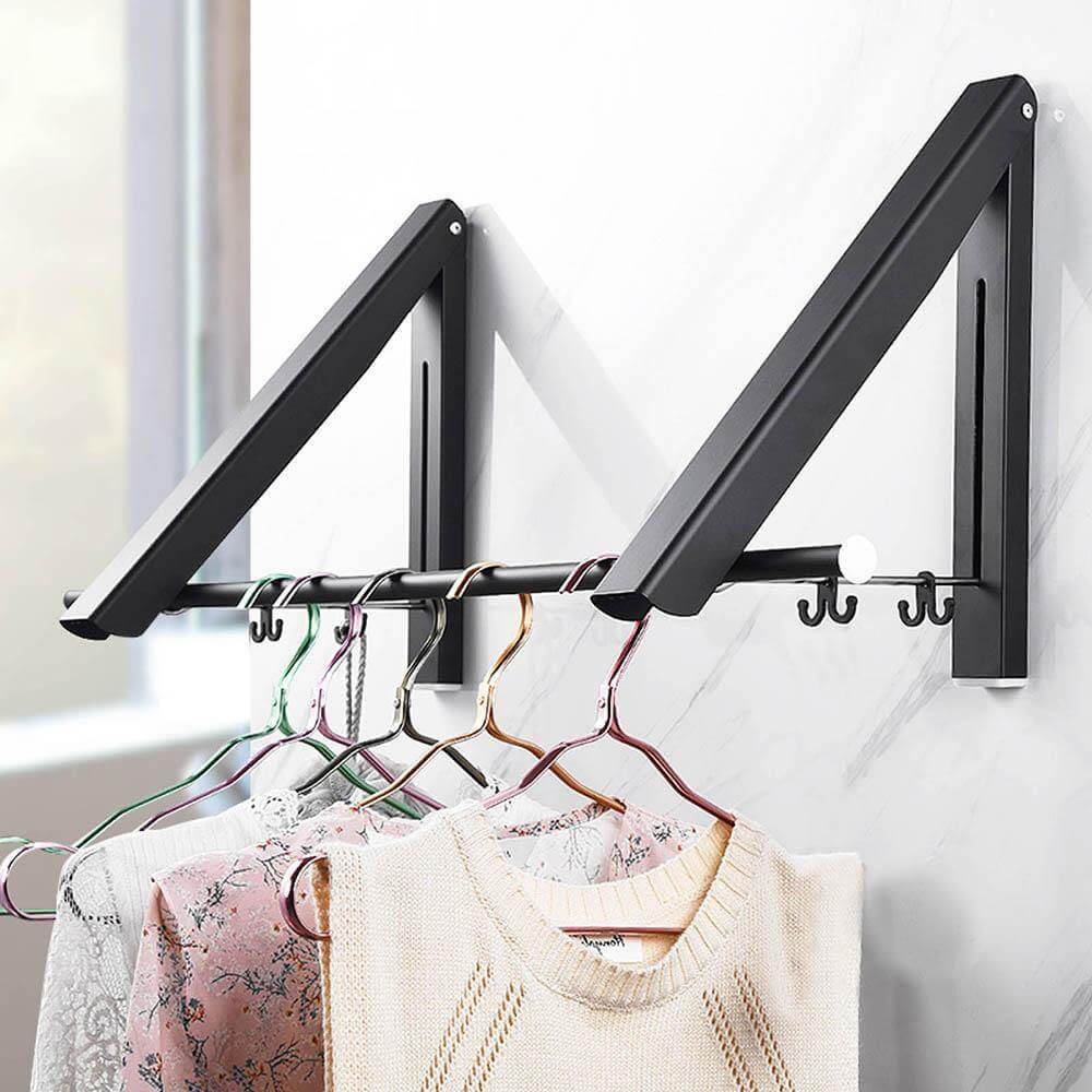 Wall Mounted Retractable Folding Clothes Rack · Mavigadget