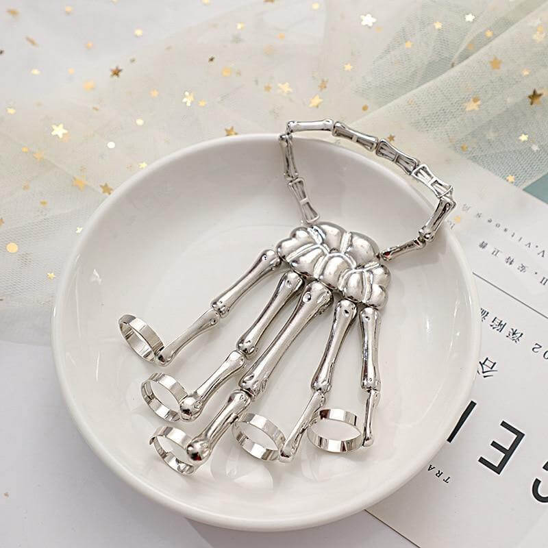 Skeleton Punk Halloween Finger Bracelet - Image 2