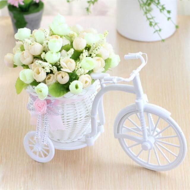 Bike Flower Basket Vase Decor