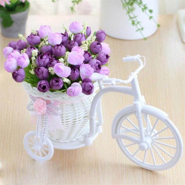 Bike Flower Basket Vase Decor - Image 4