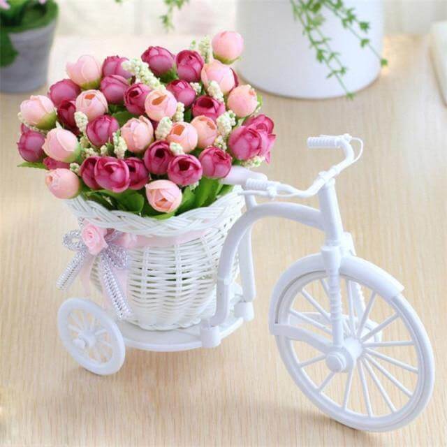 Bike Flower Basket Vase Decor - MaviGadget