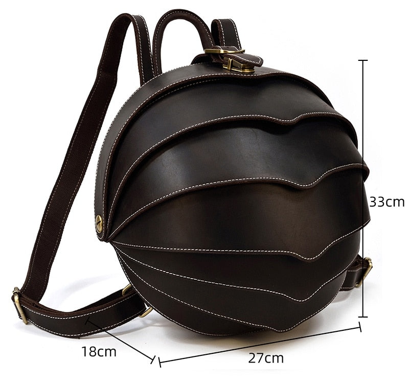 Handmade Leather Beetle Unisex Bag - Image 2
