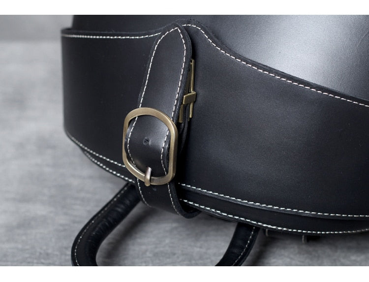 Handmade Leather Beetle Unisex Bag - Image 6