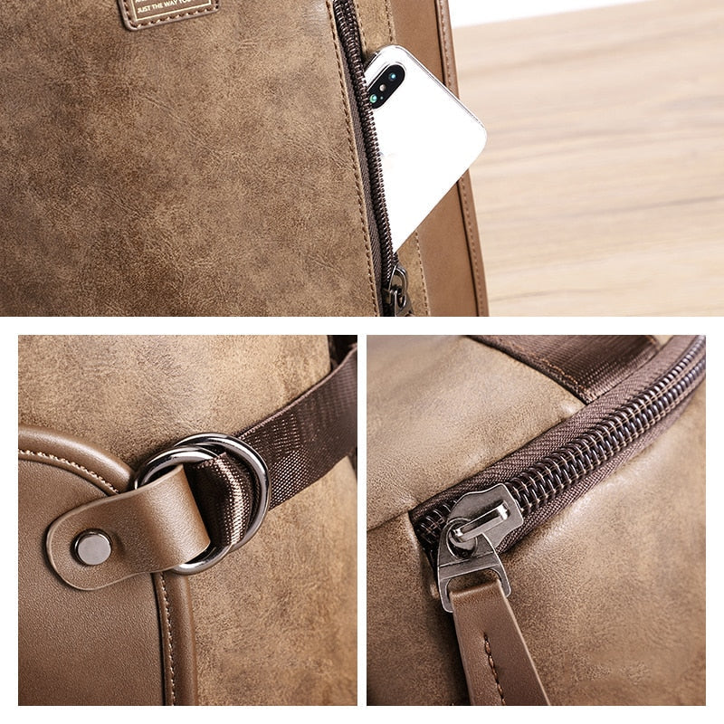 Leather Simple Style Vintage Men's Backpack - Image 5
