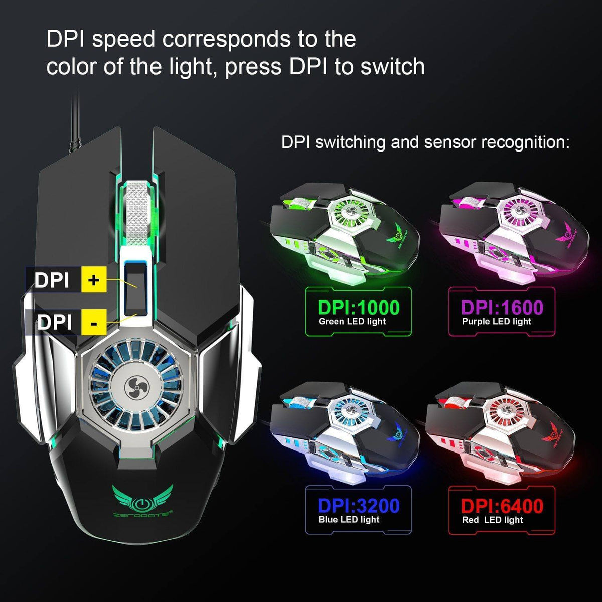 Cooling USB Fan Gaming Mouse