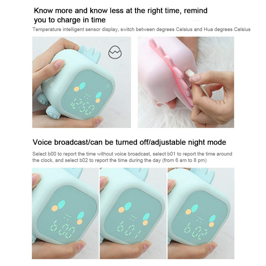 Cute Dinosaur Kids Alarm Clock Night Light - Image 9