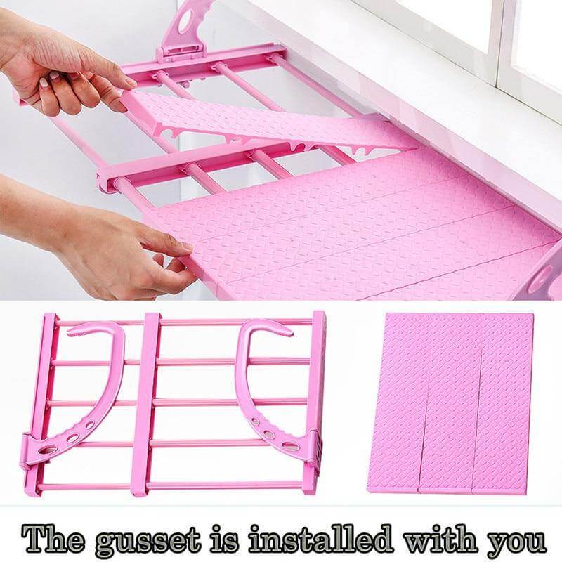 Balcony Foldable Clothes Hanging Drying Rack Organizer - Image 3