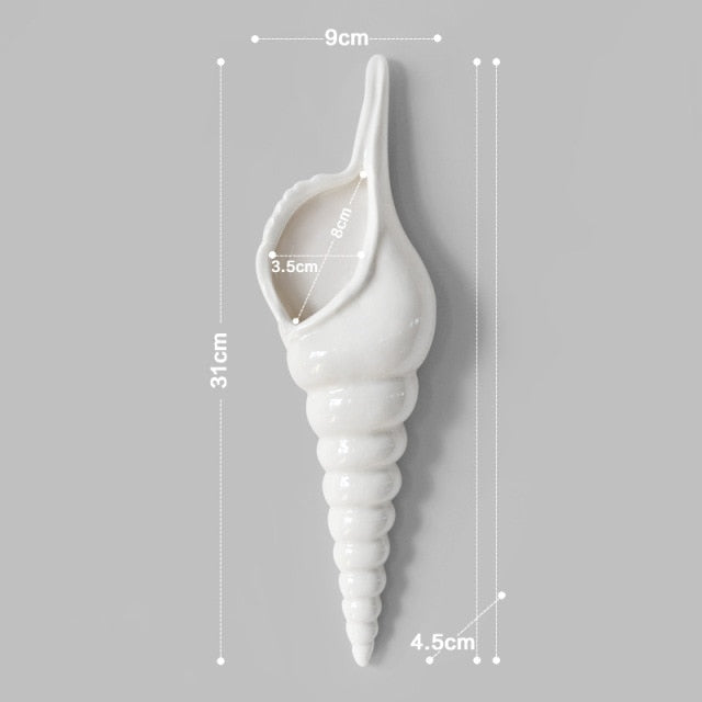3D Conch Mural Flower Vase - Image 3